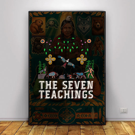 The Seven Teachings - Indigenous Animal Symbols Poster/Canvas