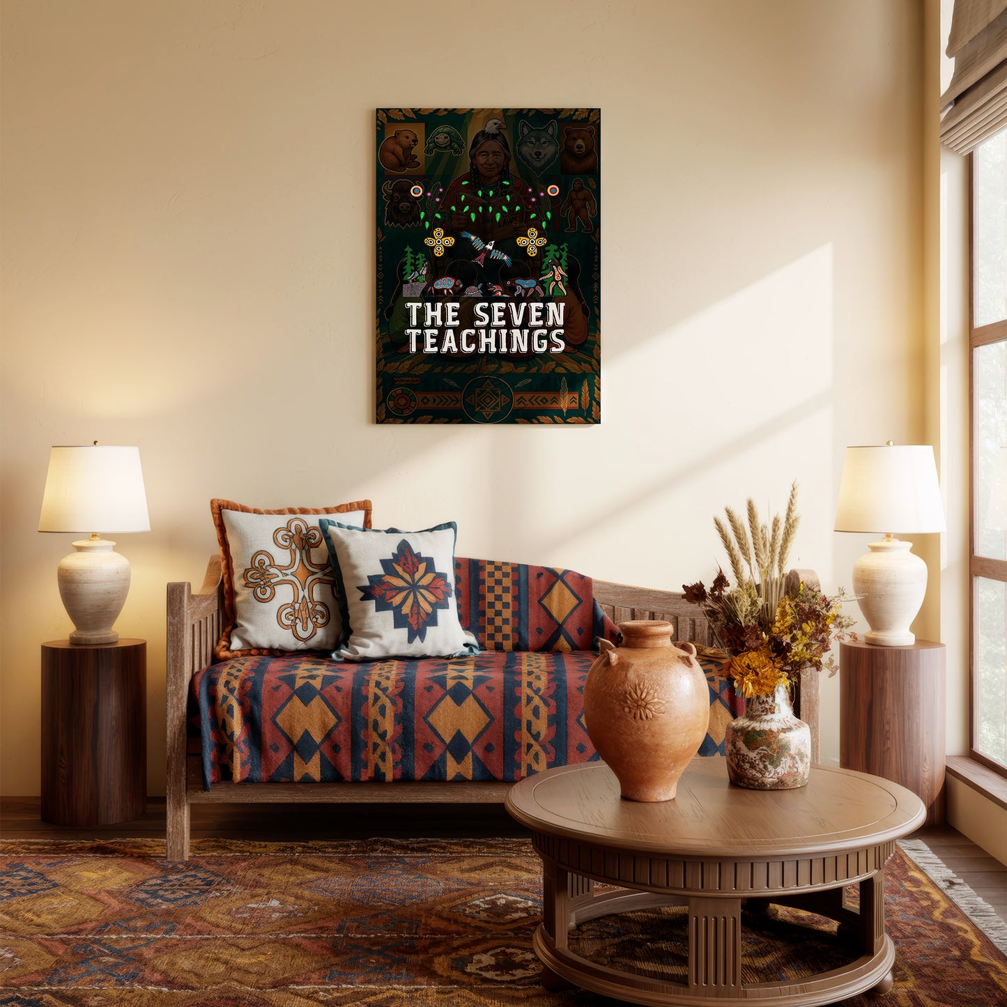 The Seven Teachings - Indigenous Animal Symbols Poster/Canvas