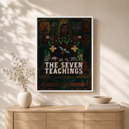 The Seven Teachings - Indigenous Animal Symbols Poster/Canvas