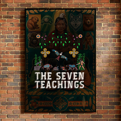 The Seven Teachings - Indigenous Animal Symbols Poster/Canvas