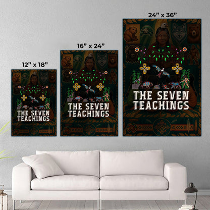 The Seven Teachings - Indigenous Animal Symbols Poster/Canvas