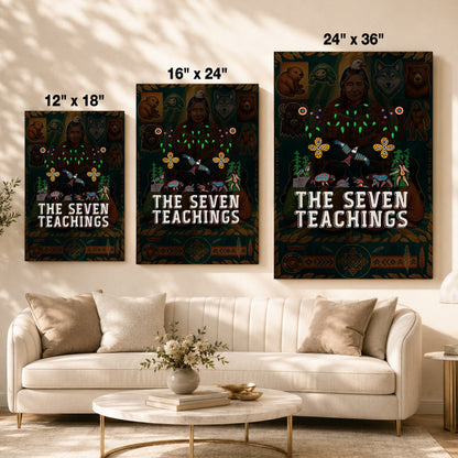 The Seven Teachings - Indigenous Animal Symbols Poster/Canvas