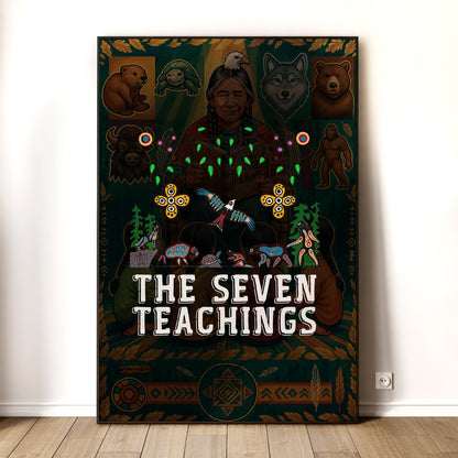 The Seven Teachings - Indigenous Animal Symbols Poster/Canvas