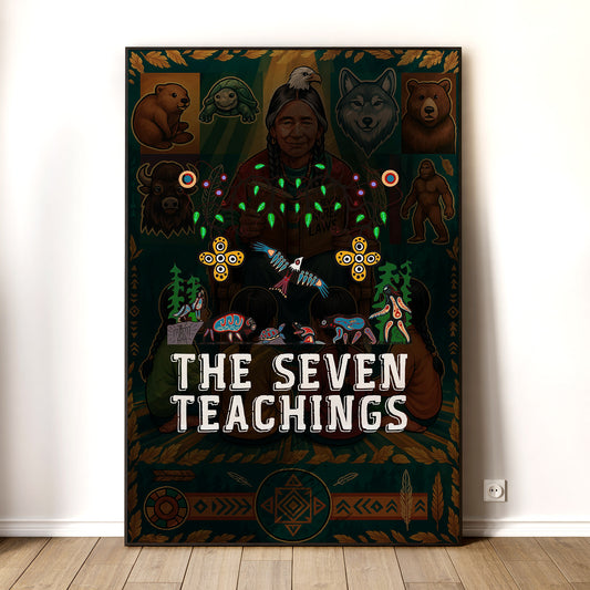The Seven Teachings - Indigenous Animal Symbols Poster/Canvas