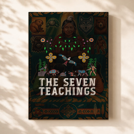 The Seven Teachings - Indigenous Animal Symbols Poster/Canvas