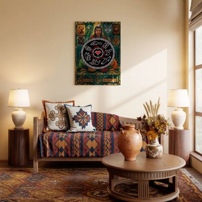 Seven Teachings Circle - Heart & Animal Symbols Poster/Canvas