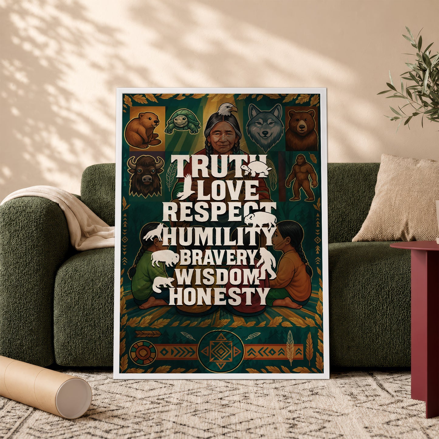 Seven Teachings Animals Graphic Poster/Canvas