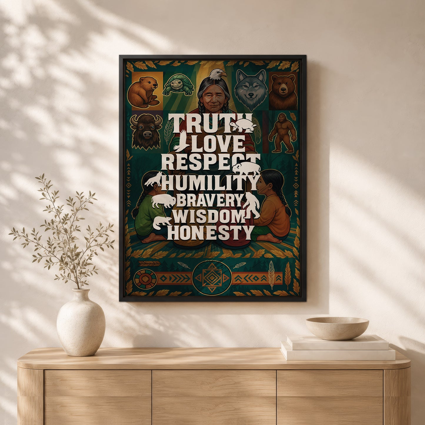 Seven Teachings Animals Graphic Poster/Canvas