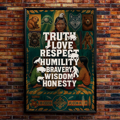 Seven Teachings Animals Graphic Poster/Canvas