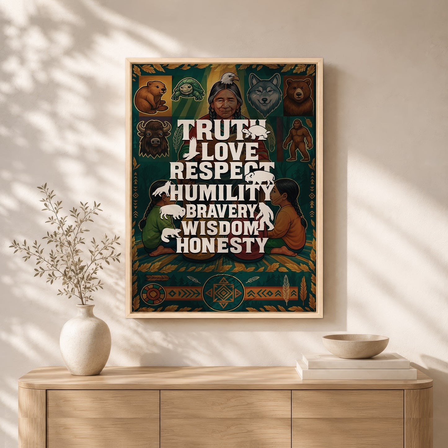 Seven Teachings Animals Graphic Poster/Canvas