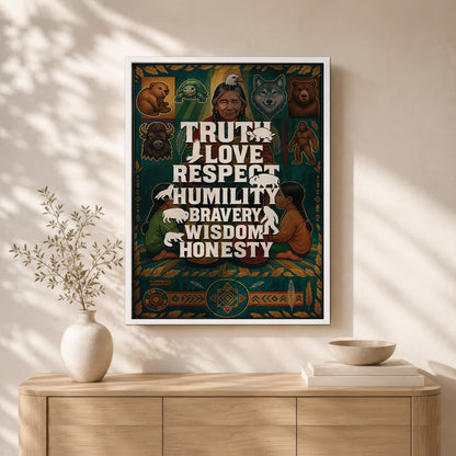 Seven Teachings Animals Graphic Poster/Canvas