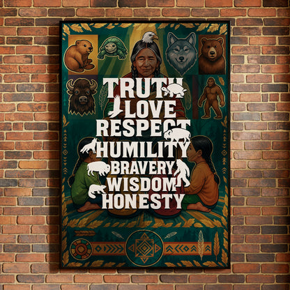 Seven Teachings Animals Graphic Poster/Canvas