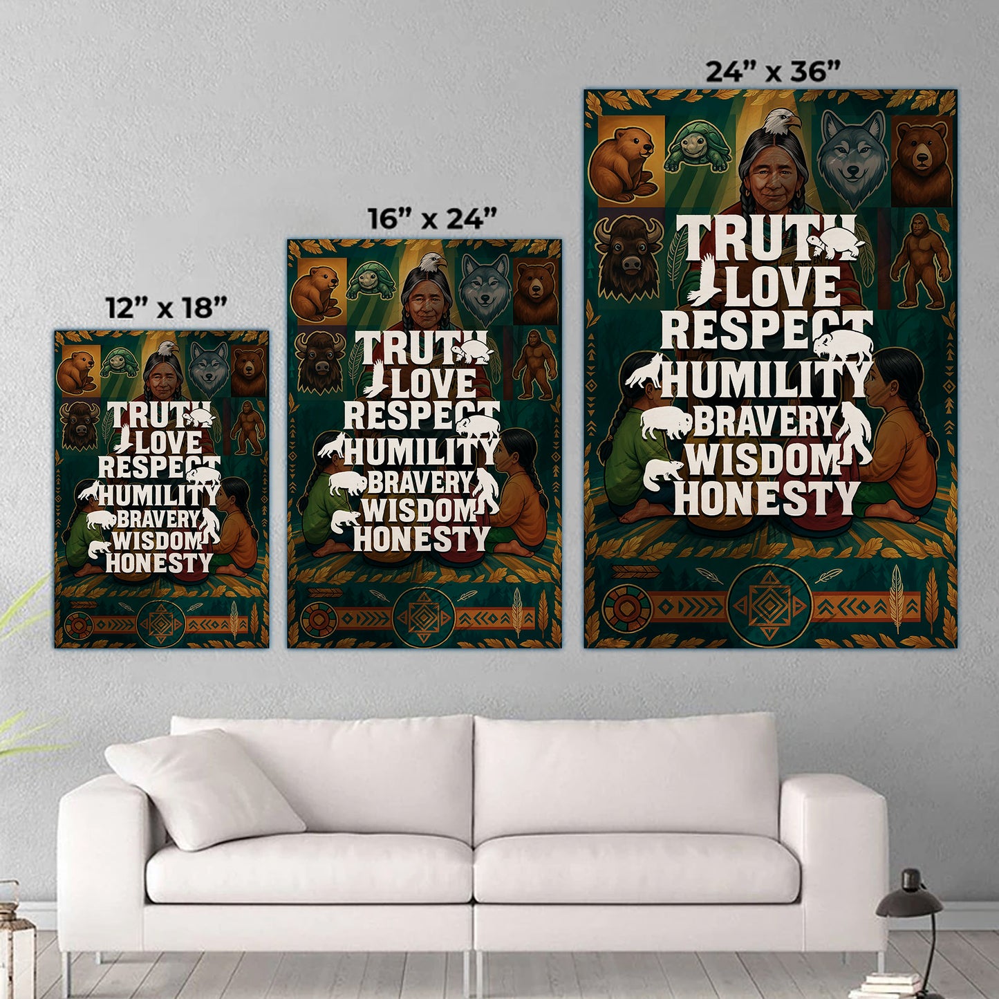 Seven Teachings Animals Graphic Poster/Canvas
