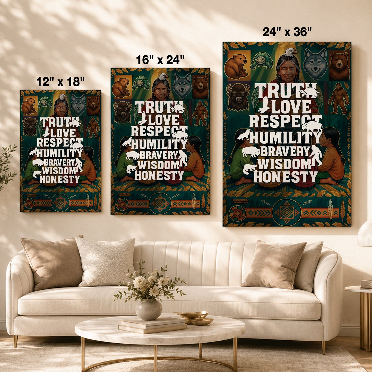 Seven Teachings Animals Graphic Poster/Canvas