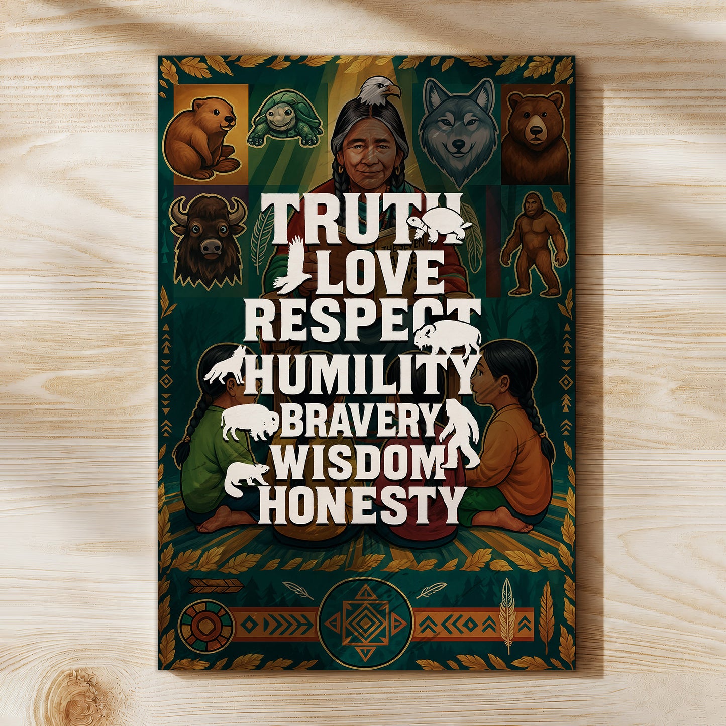 Seven Teachings Animals Graphic Poster/Canvas