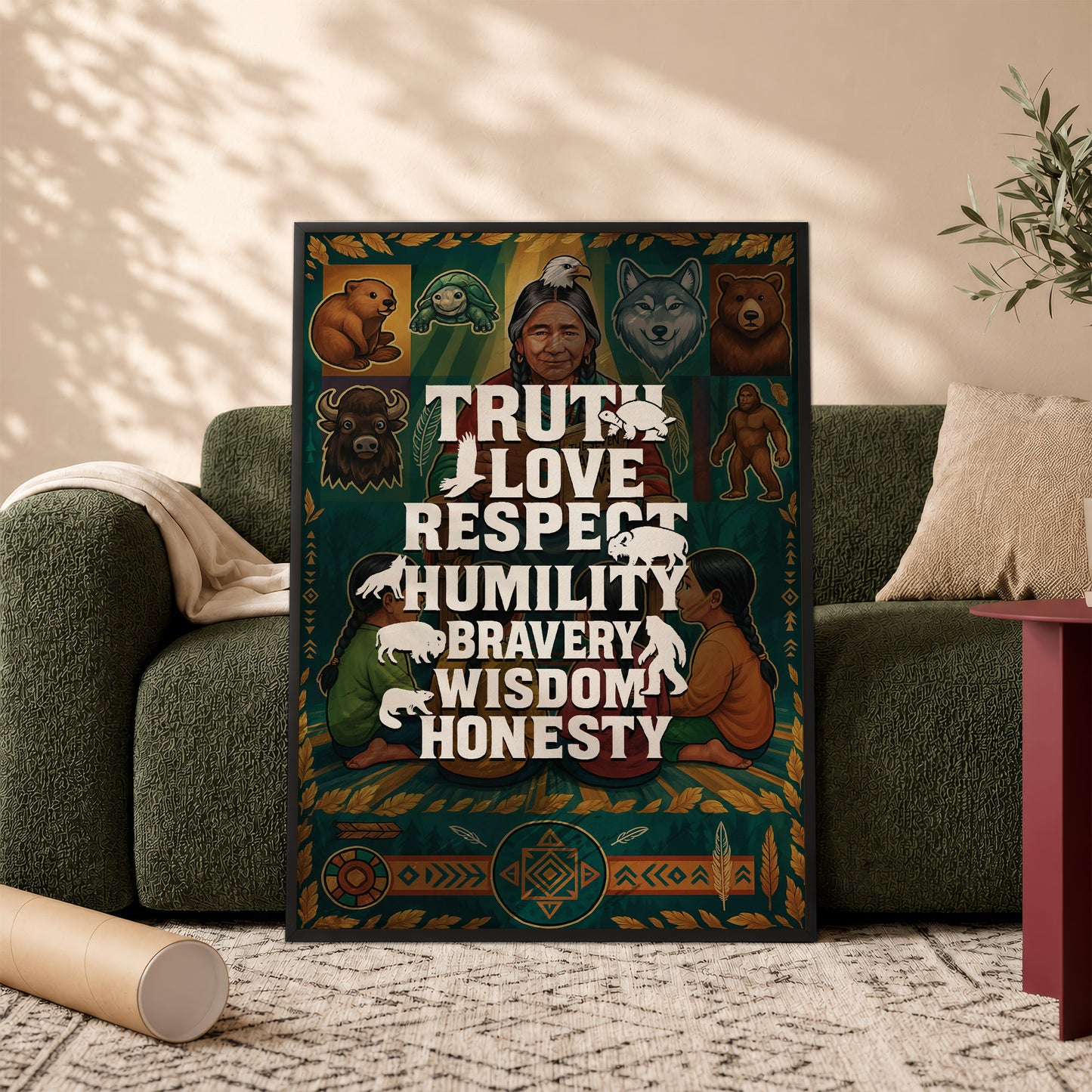 Seven Teachings Animals Graphic Poster/Canvas