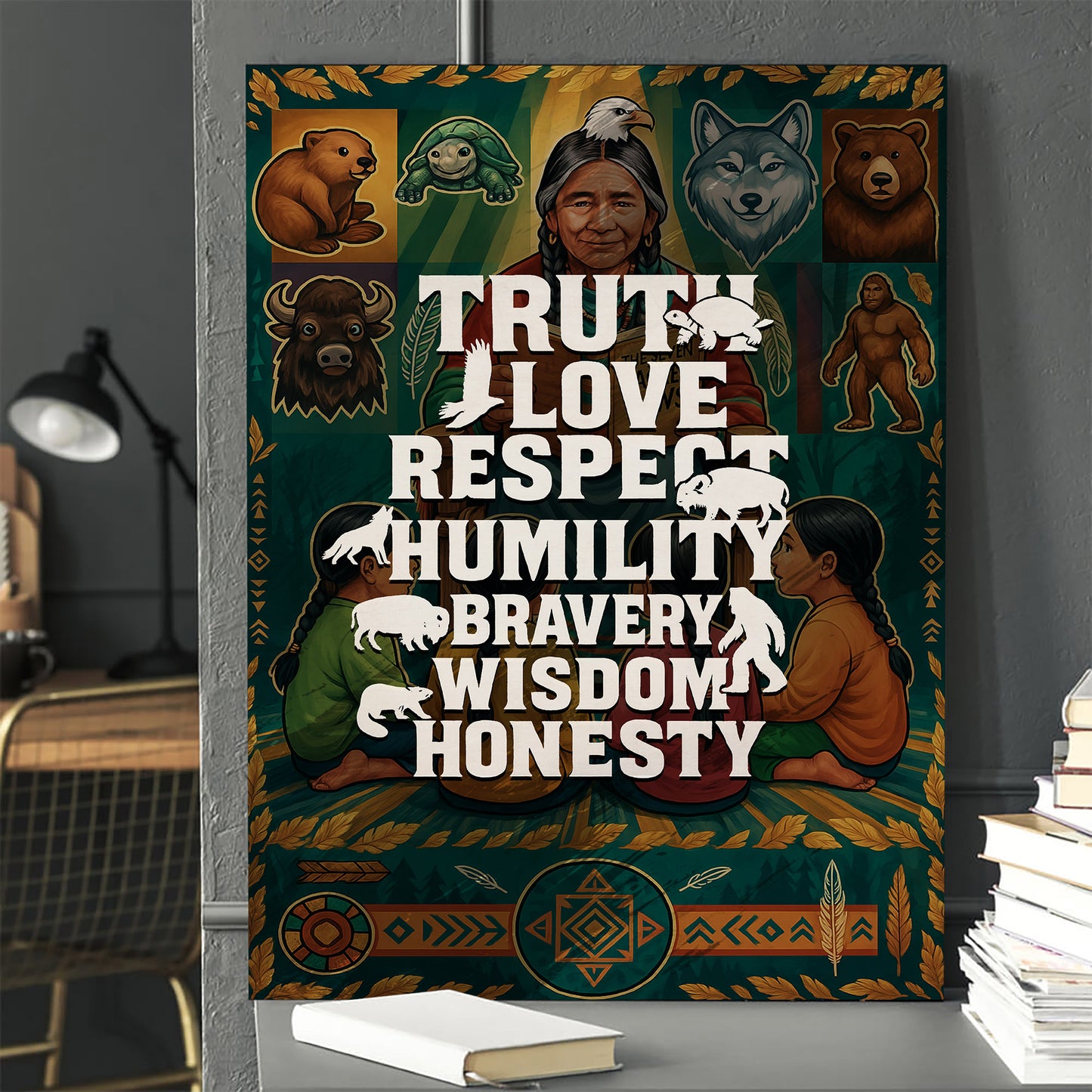 Seven Teachings Animals Graphic Poster/Canvas