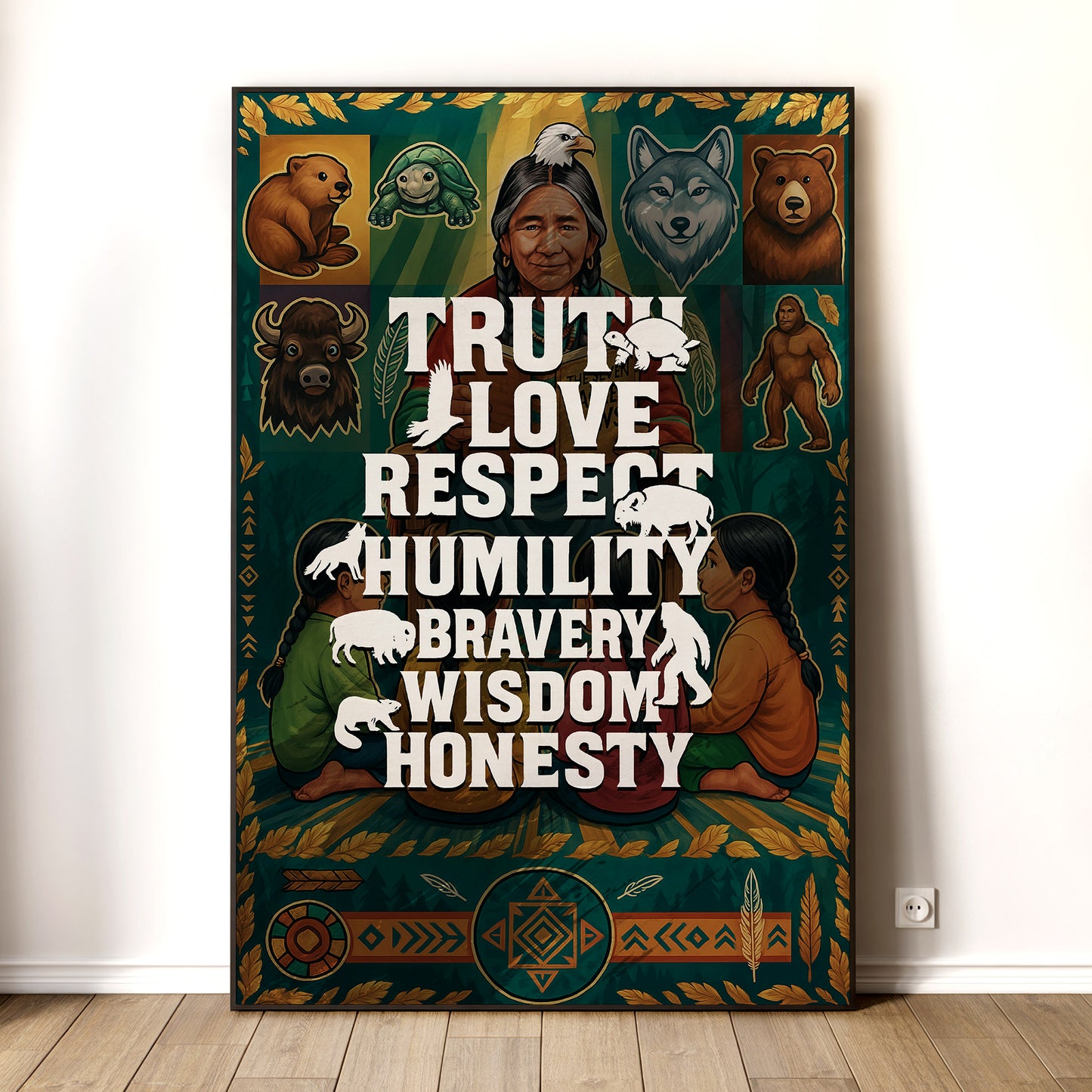 Seven Teachings Animals Graphic Poster/Canvas