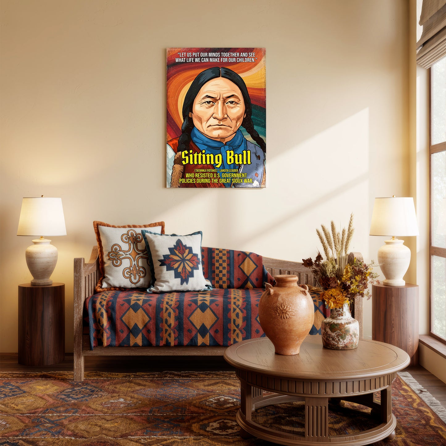 Sitting Bull Lakota Leader Quote Native American History Art Poster/Canvas