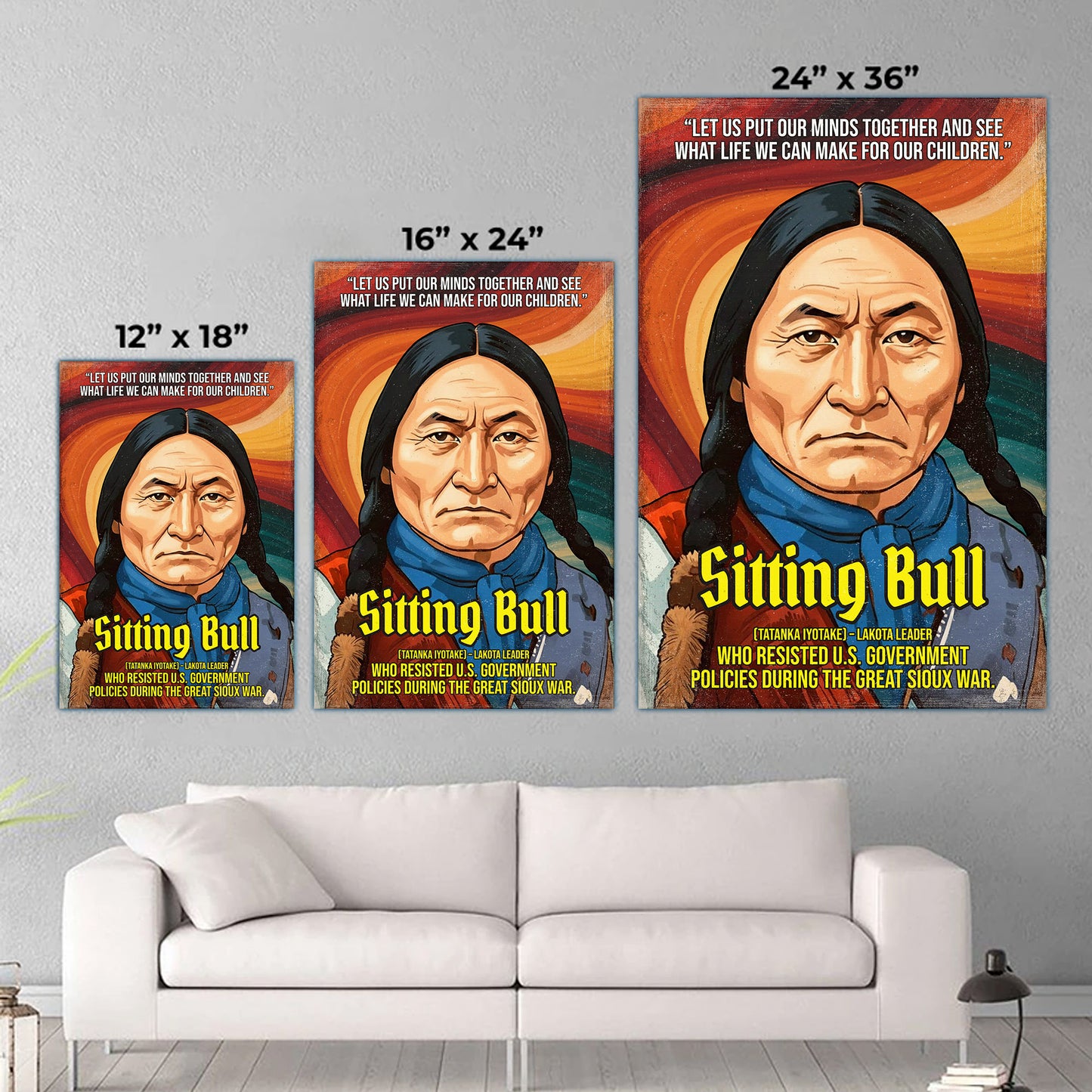 Sitting Bull Lakota Leader Quote Native American History Art Poster/Canvas