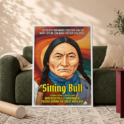 Sitting Bull Lakota Leader Quote Native American History Art Poster/Canvas