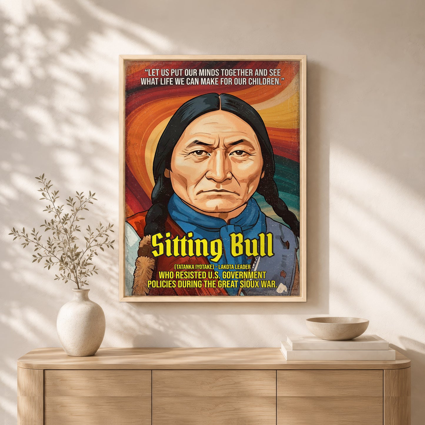Sitting Bull Lakota Leader Quote Native American History Art Poster/Canvas