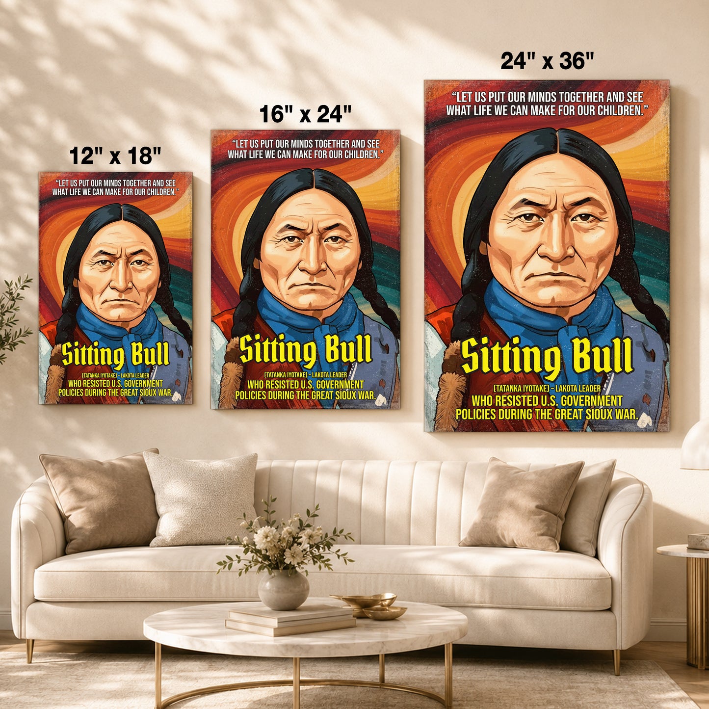 Sitting Bull Lakota Leader Quote Native American History Art Poster/Canvas
