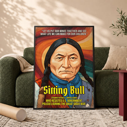 Sitting Bull Lakota Leader Quote Native American History Art Poster/Canvas
