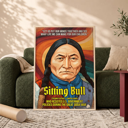 Sitting Bull Lakota Leader Quote Native American History Art Poster/Canvas