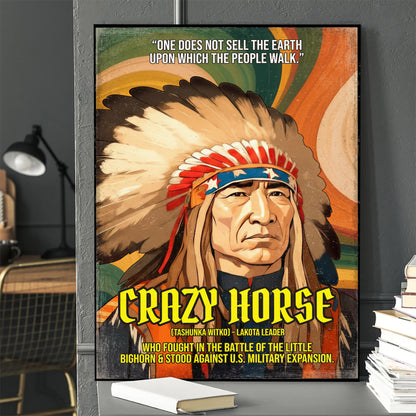 Crazy Horse Lakota Leader Quote Native American History Art Poster/Canvas