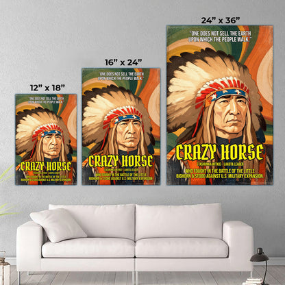 Crazy Horse Lakota Leader Quote Native American History Art Poster/Canvas
