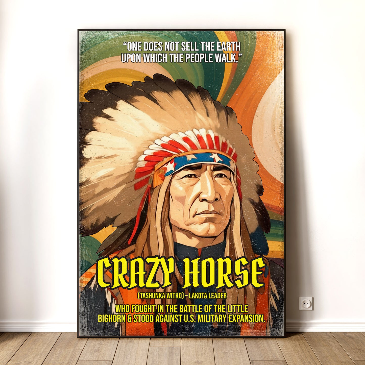 Crazy Horse Lakota Leader Quote Native American History Art Poster/Canvas