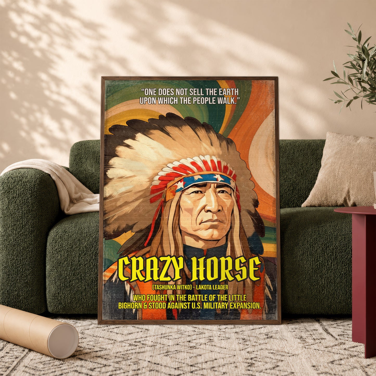 Crazy Horse Lakota Leader Quote Native American History Art Poster/Canvas