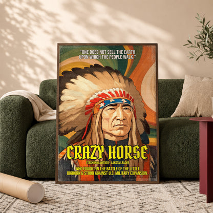 Crazy Horse Lakota Leader Quote Native American History Art Poster/Canvas