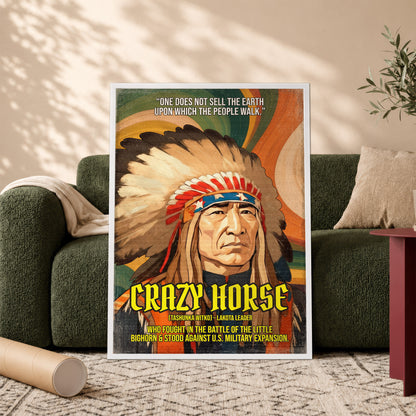 Crazy Horse Lakota Leader Quote Native American History Art Poster/Canvas