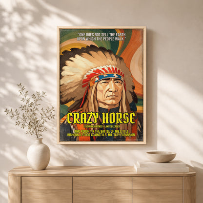 Crazy Horse Lakota Leader Quote Native American History Art Poster/Canvas