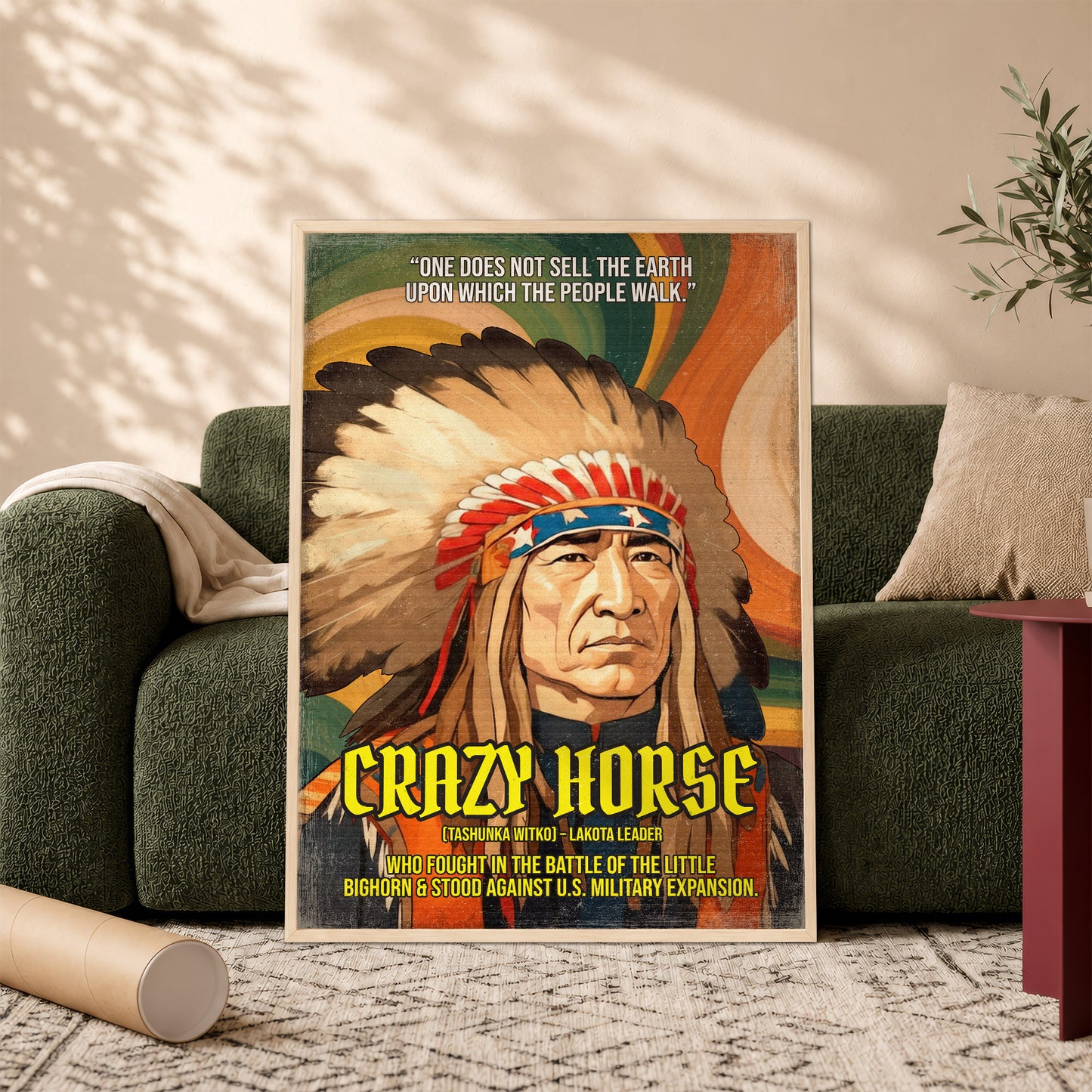 Crazy Horse Lakota Leader Quote Native American History Art Poster/Canvas