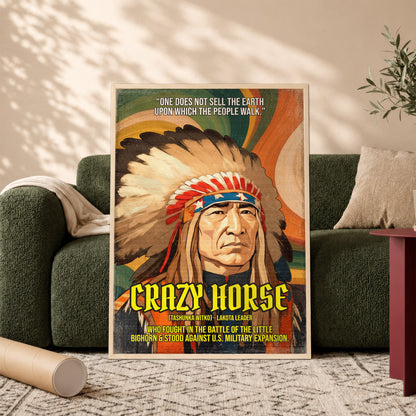 Crazy Horse Lakota Leader Quote Native American History Art Poster/Canvas