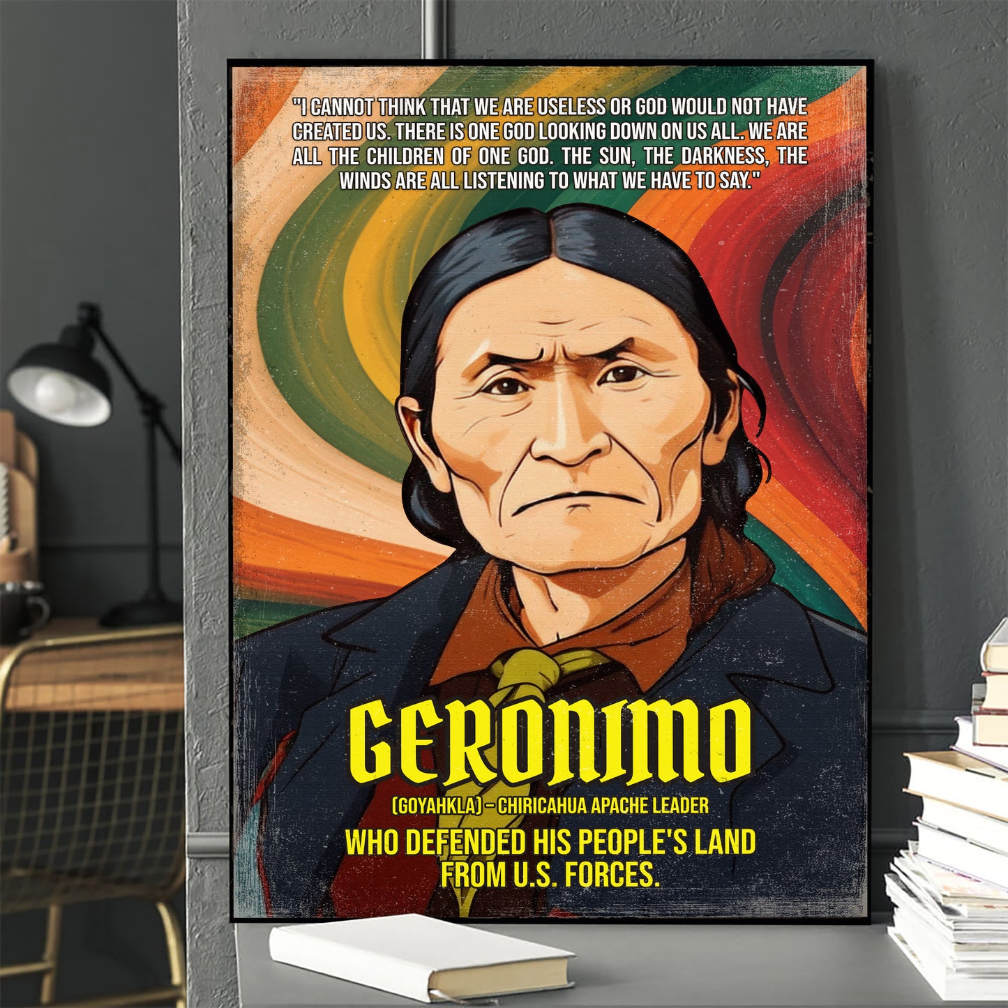 Geronimo Chiricahua Apache Leader Quote Native American History Art Poster/Canvas