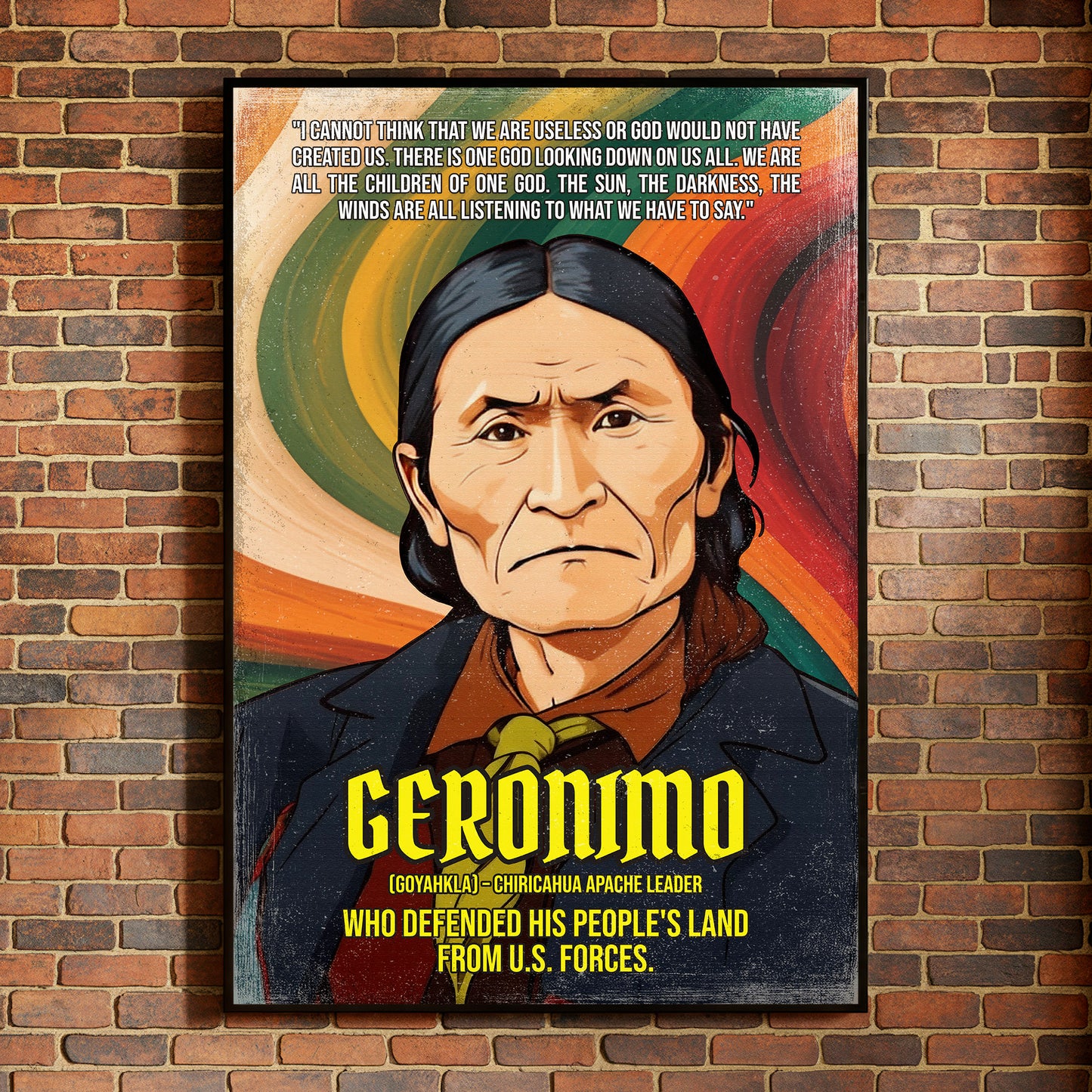 Geronimo Chiricahua Apache Leader Quote Native American History Art Poster/Canvas