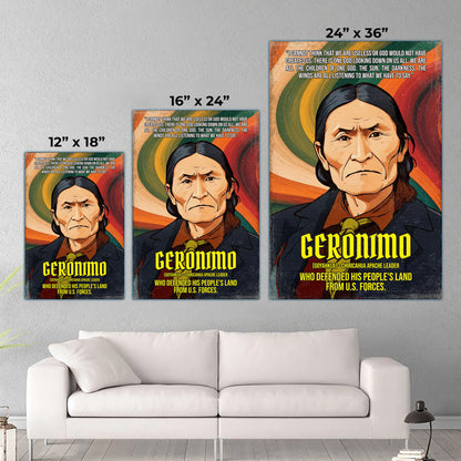 Geronimo Chiricahua Apache Leader Quote Native American History Art Poster/Canvas