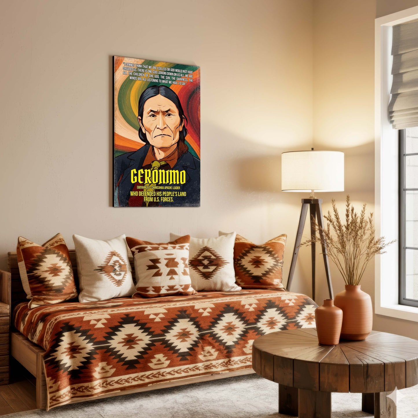 Geronimo Chiricahua Apache Leader Quote Native American History Art Poster/Canvas