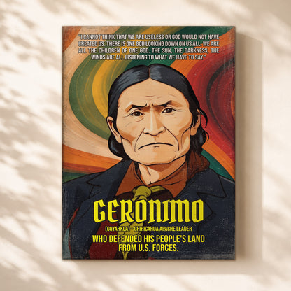 Geronimo Chiricahua Apache Leader Quote Native American History Art Poster/Canvas