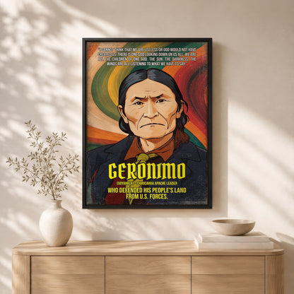 Geronimo Chiricahua Apache Leader Quote Native American History Art Poster/Canvas
