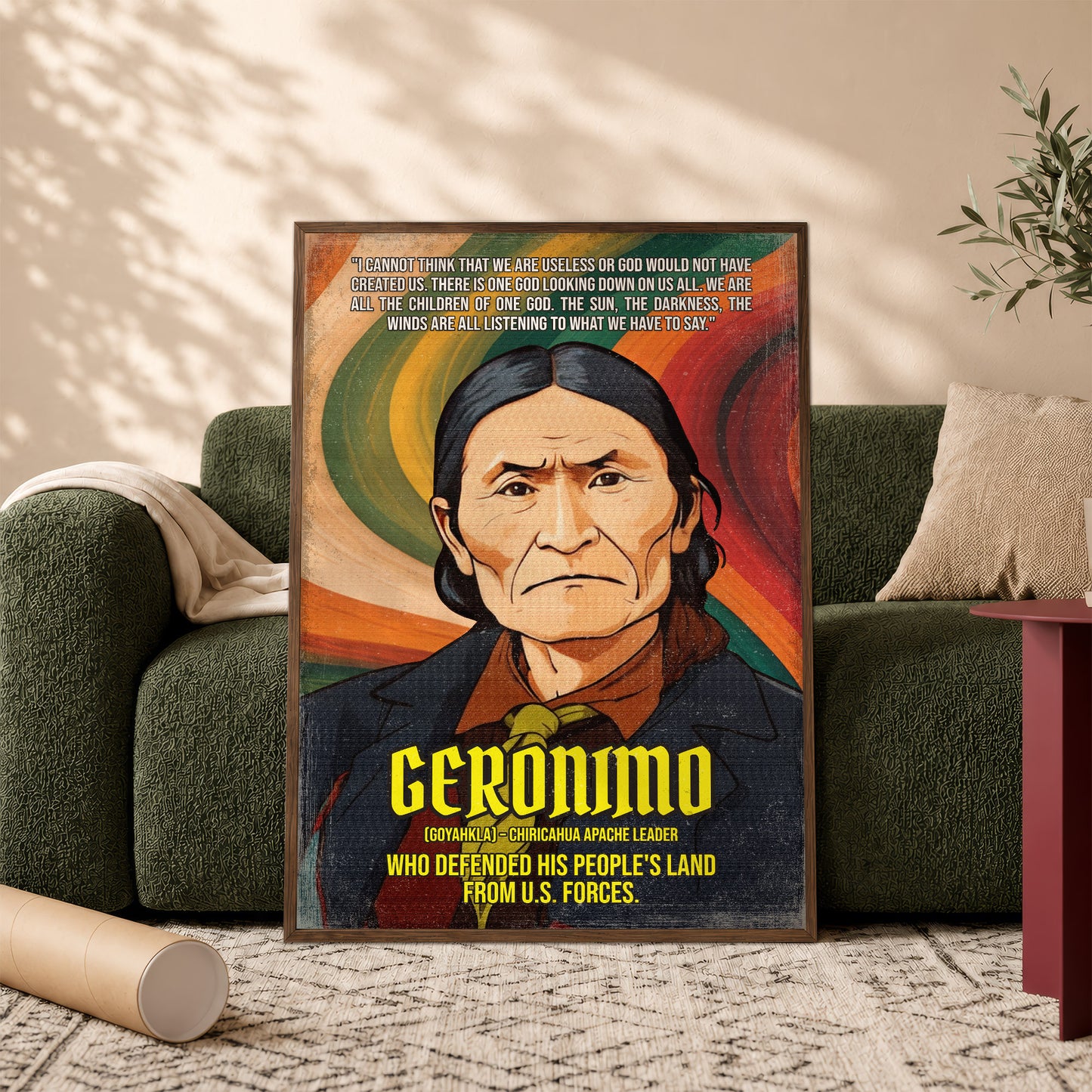 Geronimo Chiricahua Apache Leader Quote Native American History Art Poster/Canvas