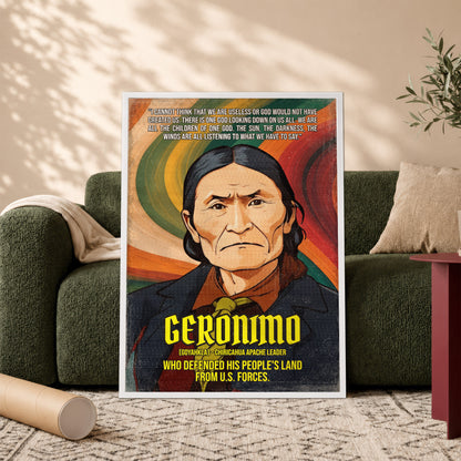 Geronimo Chiricahua Apache Leader Quote Native American History Art Poster/Canvas