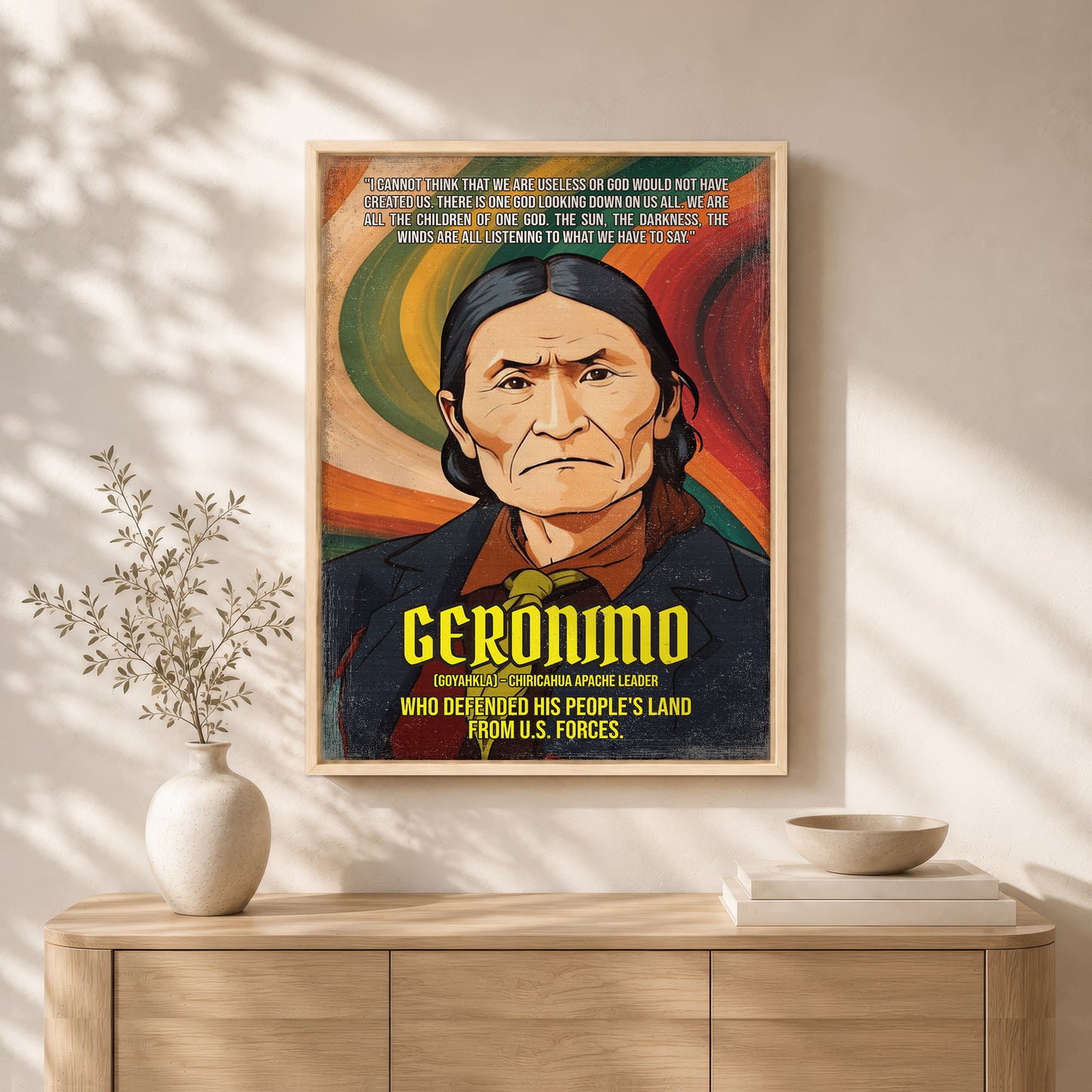 Geronimo Chiricahua Apache Leader Quote Native American History Art Poster/Canvas