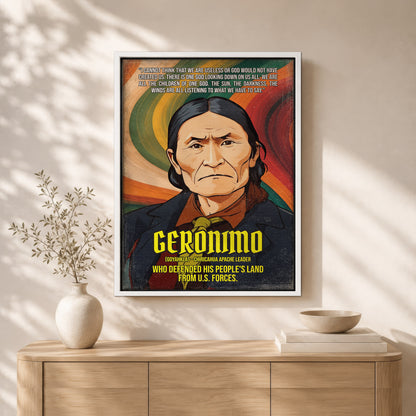 Geronimo Chiricahua Apache Leader Quote Native American History Art Poster/Canvas
