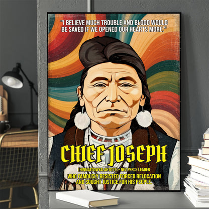 Chief Joseph Nez Perce Leader Quote Native American History Art Poster/Canvas