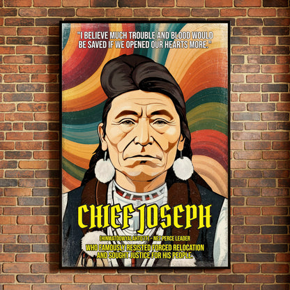 Chief Joseph Nez Perce Leader Quote Native American History Art Poster/Canvas